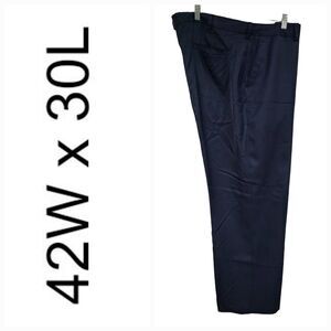 IZOD Men's 42x30 Microfiber Flat Front Pants Classic Uniform Work School Office